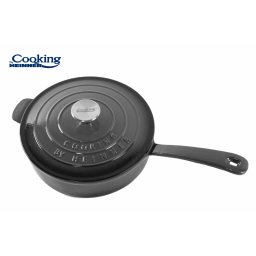 TIGAIE ADANCA FONTA EMAILATA + CAPAC 24 X 8 CM, 2.5 L, MARBLE GREY, COOKING BY HEINNER