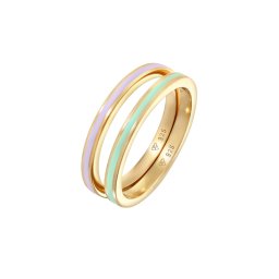 ELLI Inele auriu / verde pastel / roz pastel