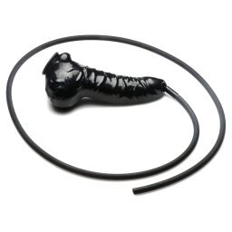 Cock Dangler Silicone Penis Strap With Weights - Black