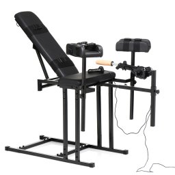 Master Series Ultimate Obedience Chair with Sex Machine Black