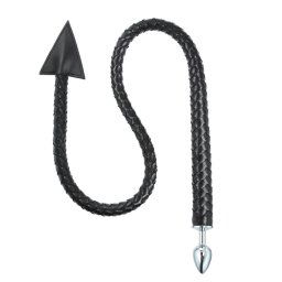 LateToBed BDSM Line Weave Devil Tail Butt Plug Black