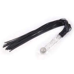 LateToBed BDSM Line Glass Handle Flogger 70cm Black