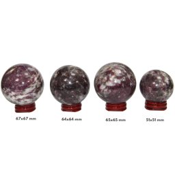 Sfera Turmalina Rosie Druzy Minerala Naturala - 51-67 x 51-67 mm - 1 Buc