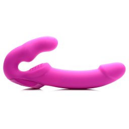 Strap U Evoke Rechargeable Vibrating Silicone Strapless Strap On Pink