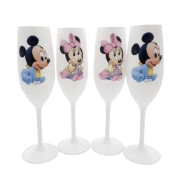Set 4 pahare botez pentru parinti & nasi, Baby Minnie si Baby Mickey, nepersonalizat - FEIS312014