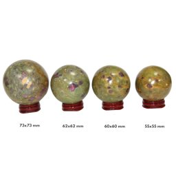 Sfera Rubin in Fucsit Mineral Natural - 55-73 x 55-73 mm - 1 Buc
