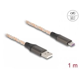 Cablu USB 2.0-A la USB type C cu RGB 1m, Delock 88164