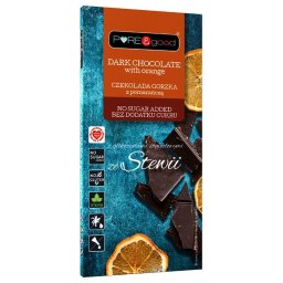 Ciocolata Neagra cu Portocale indulcita cu Stevia 125g Pure & Good