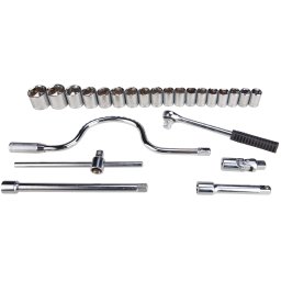 Trusa Chei Tubulare cu Accesorii 24 Pcs : 10-32 mm