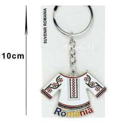 Breloc metalic Romania, costum popular