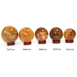 Sfera Cuart cu Limonit Mineral Natural - 51-73 x 51-73 mm - 1 Buc