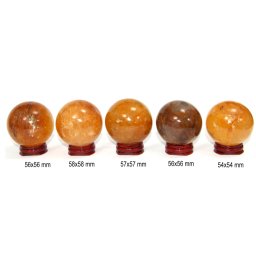 Sfera Cuart cu Limonit Mineral Natural - 54-58 x 54-58 mm - 1 Buc