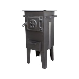 Soba Semineu Tip Godin cu Plita, pe Lemne, Brichete Tip "Mini", Usa Fonta