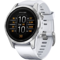 Ceas Smartwatch Garmin epix™ Pro (Gen2), 42 mm, Silver, Whitestone Band