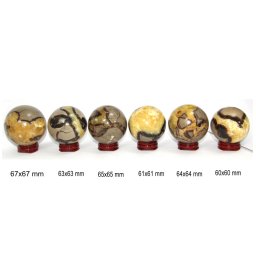 Sfera Septaria - Piatra Dragonului Druzy Mineral Natural 60-67 x 60-67 mm - 1 Buc
