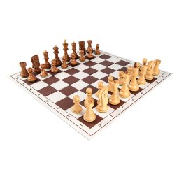 Set sah cu piese de lemn Staunton 5 Zagreb si tabla PVC 47mm