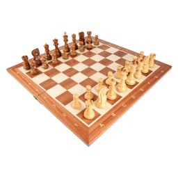 Set sah cu piese din lemn Staunton 5 Zagreb si tabla pliabila no. 5 mahon