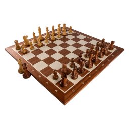 Combo set piese sah Staunton 6 New Executive cu tabla mahon cu notatie (58mm)