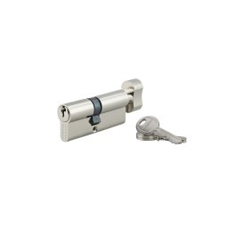 Cilindru 40 x 40 mm, cu buton, nichelat, HG5, 3 chei
