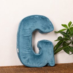 Perna XL-40cm, Hiko Name litera G din catifea albastra sau roz, cu vipusca