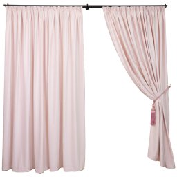 Set 2 draperii Hiko COMFY catifea baby roz, cu rejansa Premium, creion de 6,5cm
