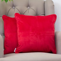 Set 2 perne decorative cu fata detasabila, Hiko COMFY catifea rosie