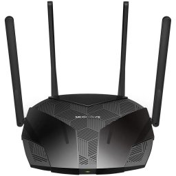 Router Wireless Mercusys MR70X Wi-Fi 6 Dual-Band Gigabit AX1800, OFDMA, MU-MIMO, Beamforming, Control Parental, WPA3, QoS, Mod Access Point, IPv6, Suport VPN, Negru