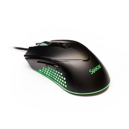 Mouse SPGM-ALIEN-NOVA Spacer, gaming, cu fir, USB, optic, 12.000 dpi, butoane/scroll 7/1, iluminare RGB, Negru