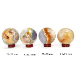 Sfera Agata Druzy Minerala Naturala - 71-78 x 71-78 mm - 1 Buc