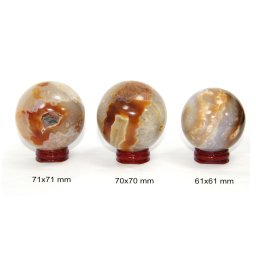 Sfera Agata Druzy Minerala Naturala - 61-71 x 61-71 mm - 1 Buc
