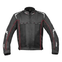 Geacă Moto din Textil SHOX 3 LAYER · Alb / Negru / Roșu