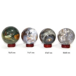 Sfera Jasp Oceanic Druzy Mineral Natural - 66-75 x 66-75 mm - 1 Buc