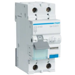 Disjunctor cu protectie diferentiala RCBO 1P+N 16A/30mA 6kA curba B tip A Hager ADA916D