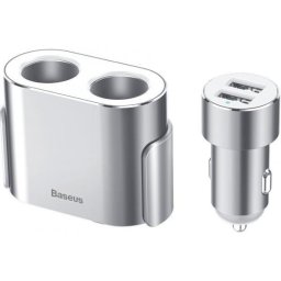 High Efficiency, 2 x USB Output 5V/3.4A, 2 x bricheta auto, total output 96W argintiu