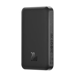 Baterie externa Magnetic Mini Wireless, 5000 mAh, Incarcare rapida, 20W, cablu USB-C inclus, Negru