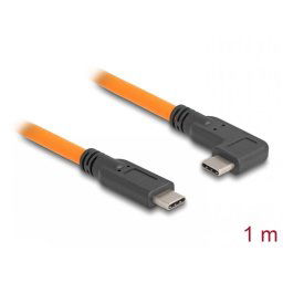 Cablu USB 3.1 type C pentru tethered shooting drept/unghi T-T 1m Orange, Delock 87961