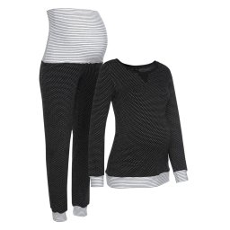VIVANCE Pijama negru / alb