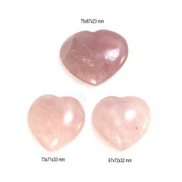 Inima Cuart Roz Mineral Natural - 67-75 x 71-87 x 23-33 mm - 1 Buc
