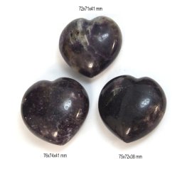 Inima din Lepidolit Mineral Natural - 72-76 x 71-74 x 38-41 mm - 1 Buc