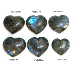 Inima din Labradorit Mineral Natural - 68-79 x 71-88 x 33-42 mm - 1 Buc