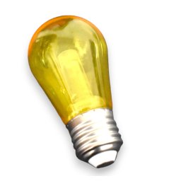 Bec LED S14 galben E27 transparent