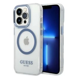 Husa Guess GUHMP14XHTRMB iPhone 14 Pro Max 6.7" blue/blue hard case Metal Outline Magsafe