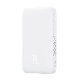 Baterie externa Magnetic Mini Wireless, 5000 mAh, Incarcare rapida, 20W, cablu USB-C inclus, Alb