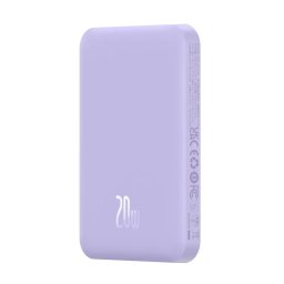 Baterie externa Magnetic Mini Wireless, 5000 mAh, Incarcare rapida, 20W, cablu USB-C inclus, Mov