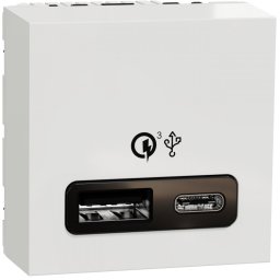 Incarcator rapid USB dublu A+C 18W 2 module Schneider Noua Unica NU301918