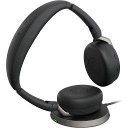 Casti cu microfon Jabra Evolve2 65 Flex USB-C UC, Bluetooth, Incarcare wireless, Negru
