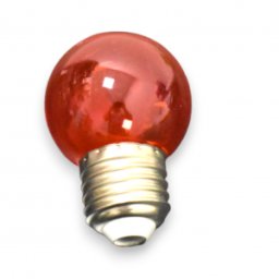 Bec LED G45 rosu transparent E27 10 buc