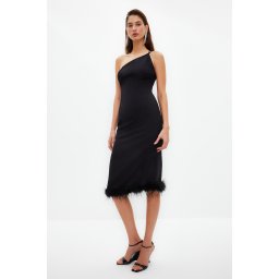 Trendyol Black, Fitted, Woven Elegant Evening Dress