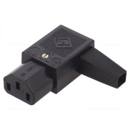 Conector de alimentare 250V/10A IEC C13 unghi stanga, PC-118