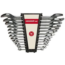 Gedore Red double open ended spanner set, long, 12 parts, wrenches (chrome, SW 6 - 32mm)